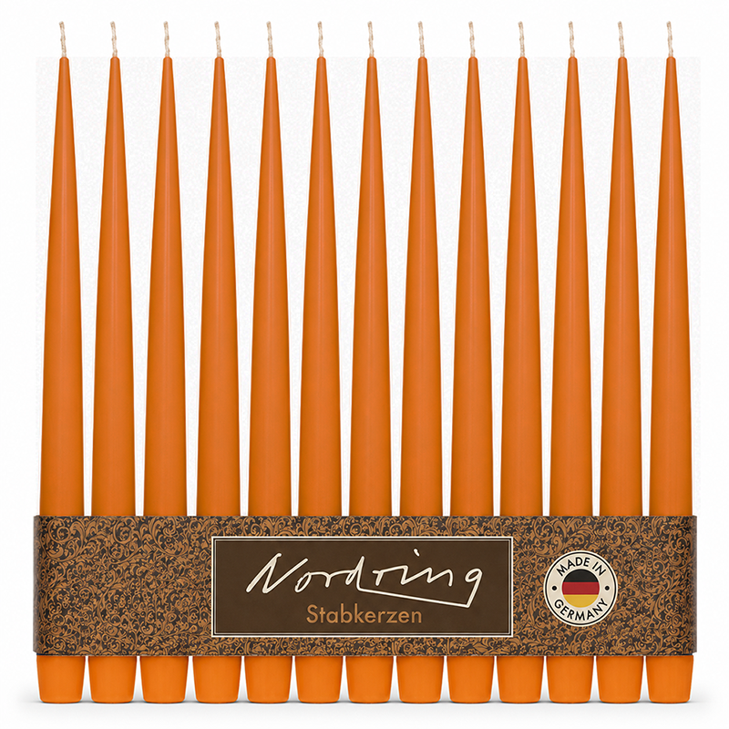 Nordring 12 Stück Spitzkerzen, Safran, Höhe 25 cm ø 23 mm