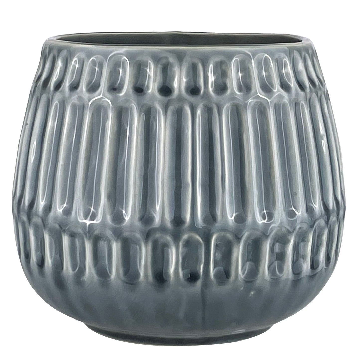 Nordring Blumentopf Riff L (16,5 cm ø), dunkelgrau