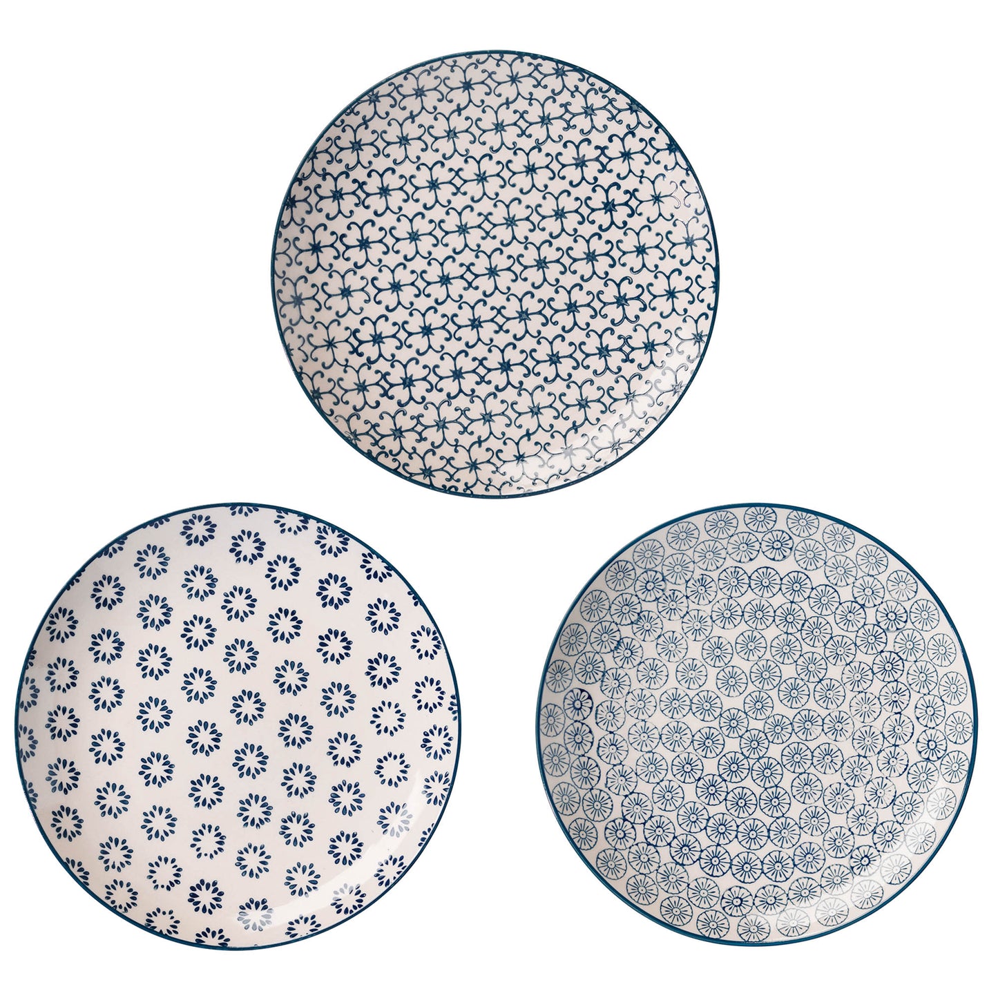 Bloomingville Teller Kristina, saphirblau, 3er Set
