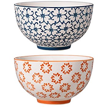 Bloomingville Schalen Kristina, orange saphirblau, 2er Set