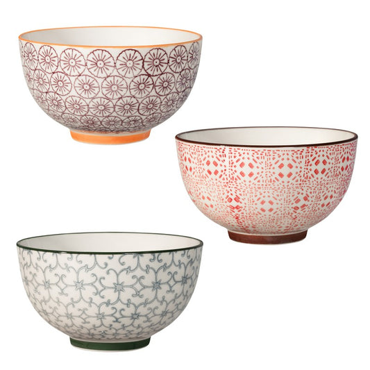 Bloomingville Schalen Isabella, blau rot, 3er Set