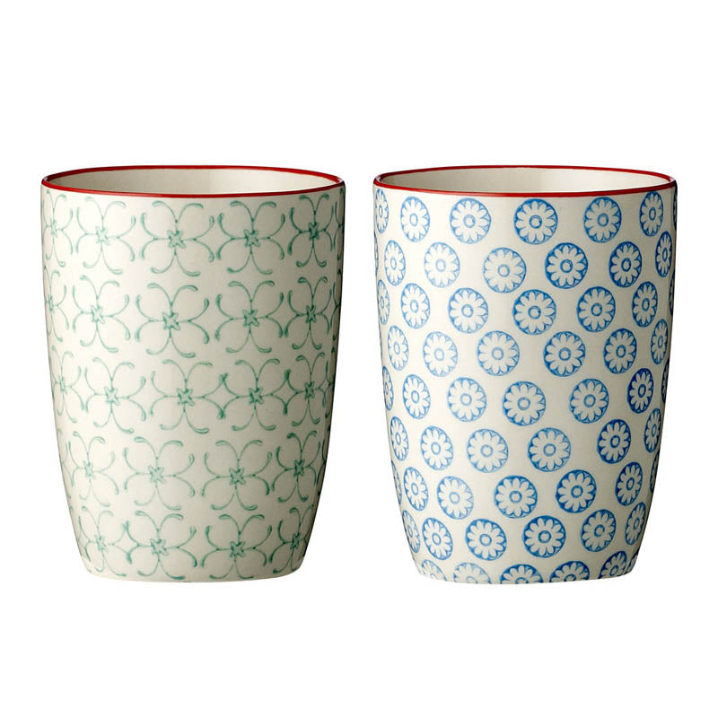 Bloomingville Becher Emma, grün blau, 2er Set