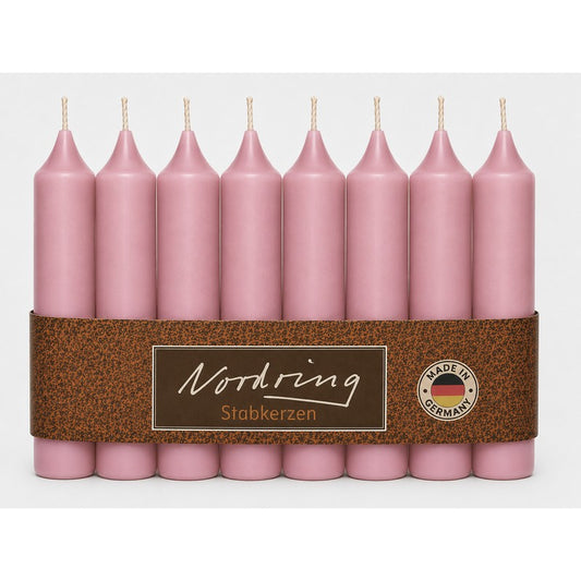 Nordring 24 Stück Stabkerzen, Antikrosa, Höhe 11 cm ø 22 mm