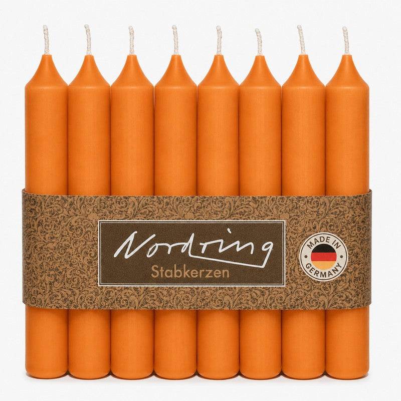 Nordring 8 Stück Stabkerzen, Safran, Höhe 18 cm ø 22 mm