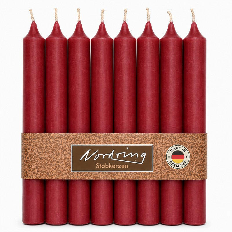 Nordring Stabkerzen 18 cm – 8er Set, RAL-zertifiziert, in 22 Farben