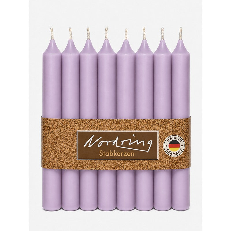 Nordring 8 Stück Stabkerzen, Flieder, Höhe 18 cm ø 22 mm