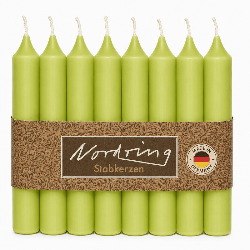 Nordring 8 Stück Stabkerzen, Limone, Höhe 18 cm ø 22 mm