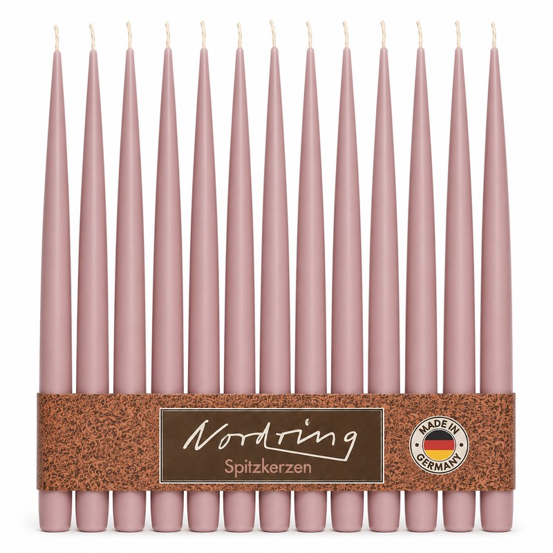 Nordring 12 Stück Spitzkerzen, Malve, Höhe 25 cm ø 23 mm