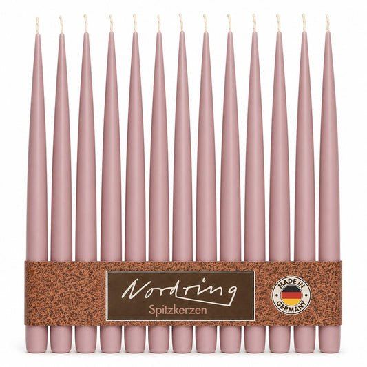 Nordring 12 Stück Spitzkerzen, Malve, Höhe 25 cm ø 23 mm